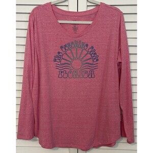 State Of Mine Shirt Long Sleeve Pink “The Sunshine State Florida”  Women’s XXL